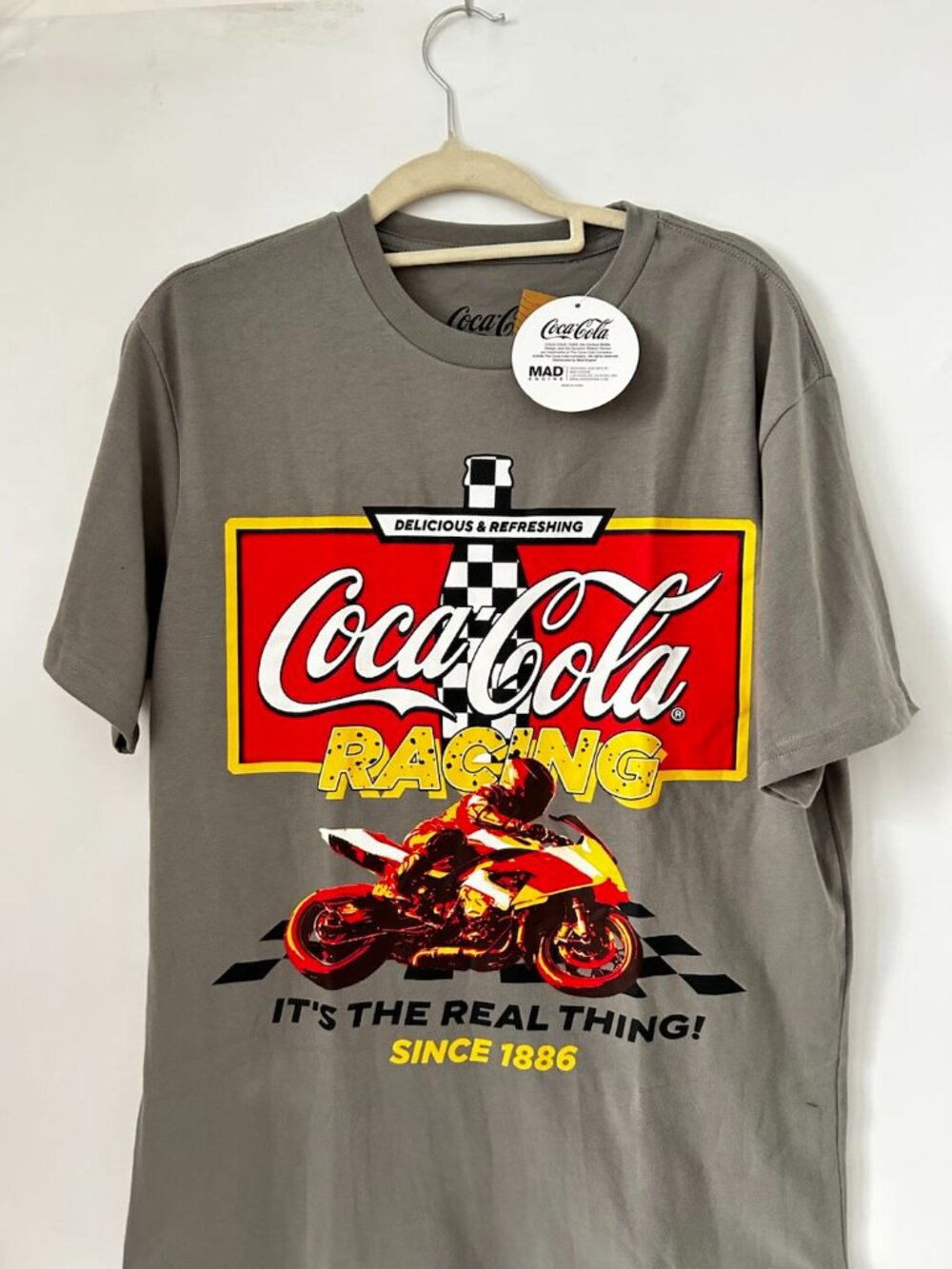 Cola Racing Short Sleeve T-shirt American Vintage Street Style Summer Unisex